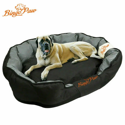 Black bolstered dog bed for large dogs