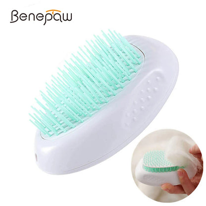 Soft-bristle self-cleaning pet brush