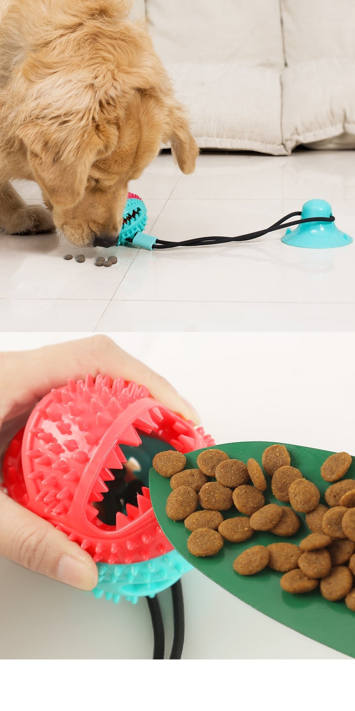 PETOPIA Skipping Ball Chew Toy with Dual Suction Cups