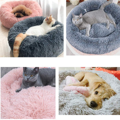 PETOPIA Plush Donut Corduroy Pet Calming Bed