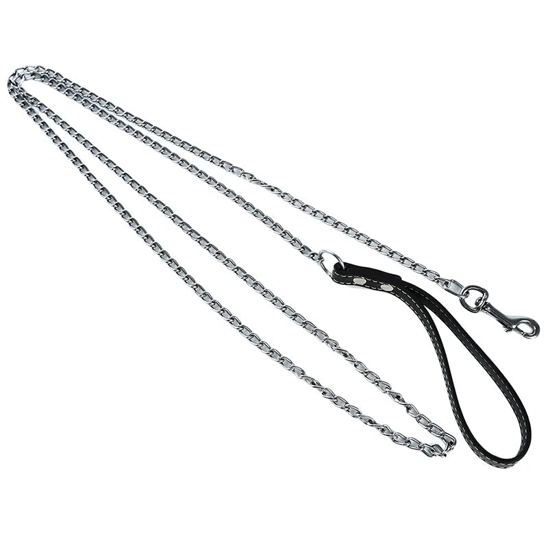 chain link leash in black