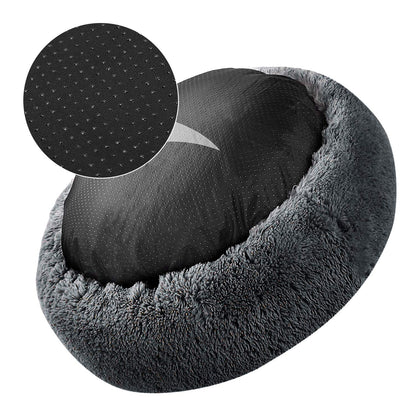 PETOPIA Plush Donut Corduroy Pet Calming Bed