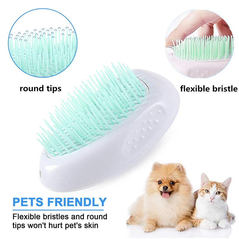 Round tips and flexible bristles are pet friendly