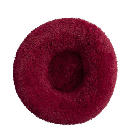 PETOPIA Plush Donut Corduroy Pet Calming Bed