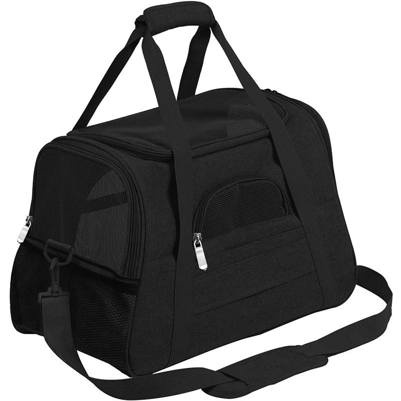 Black pet carry back