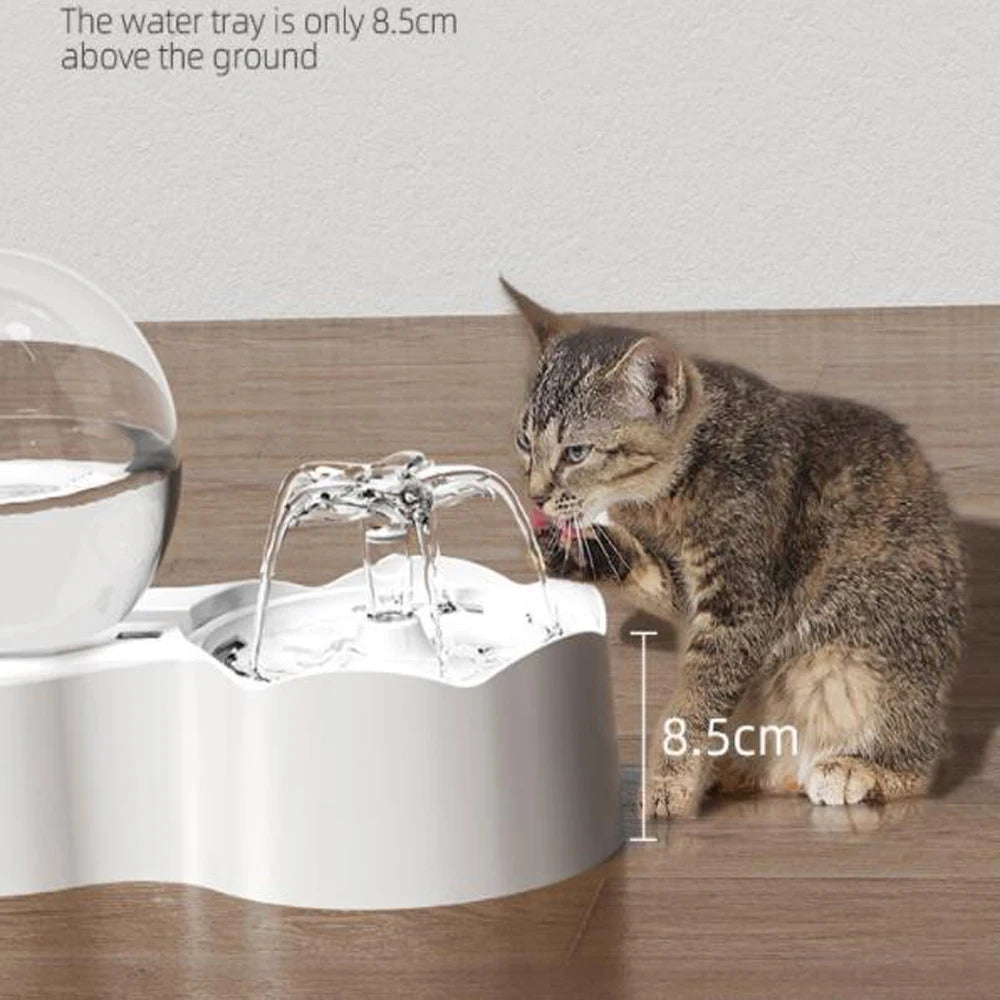 REPETSUN Ultra-Quiet 2.3L Pet Water Fountain and Bowl Set