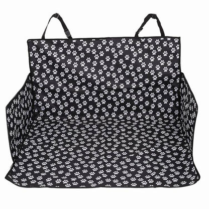 SUV or Van trunk pet carrier in black with white paw prints