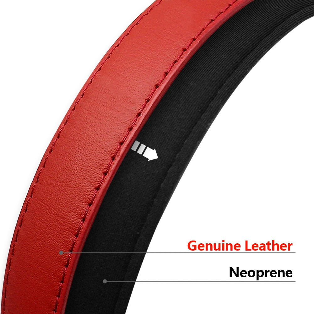 Genuine leather and neoprene construction