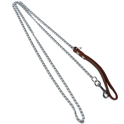 chain link leash in brown