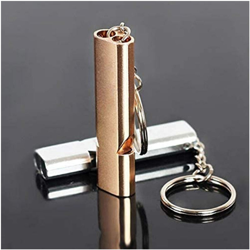 pet training whistle in gold and silver