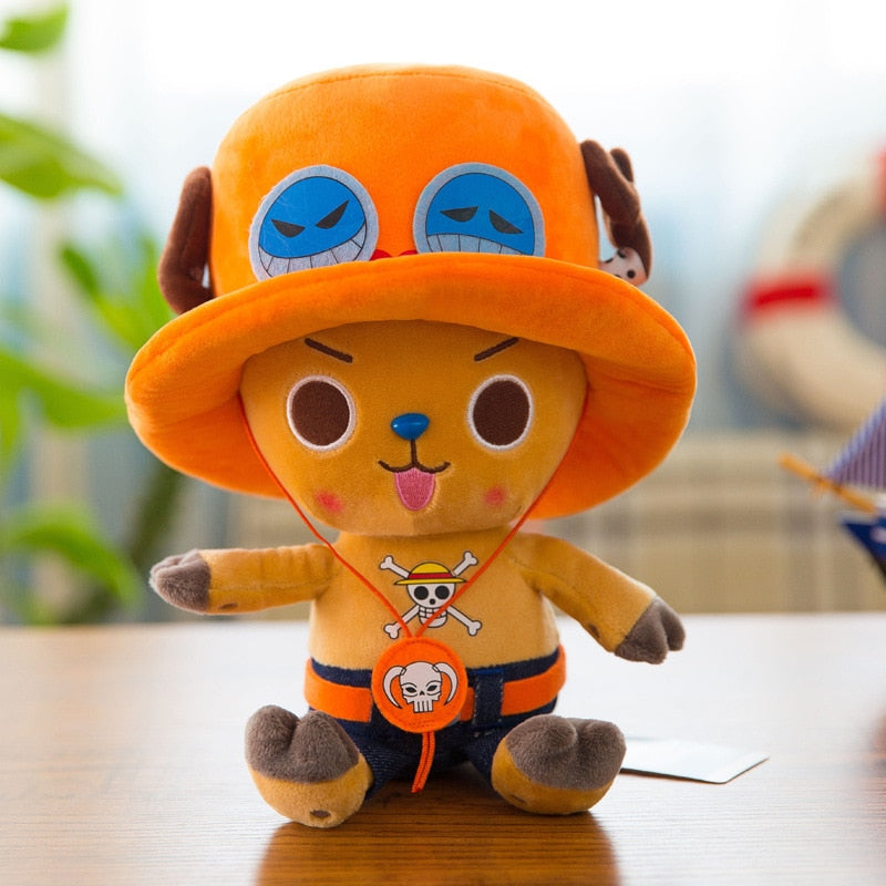 "Chopper" from One Piece anime plush toy in "Ace" costume