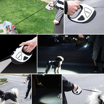 QQPETS Retractable Dog Leash with LED Flashlight