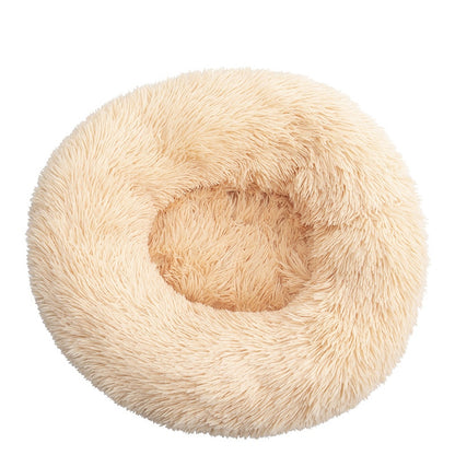 PETOPIA Plush Donut Corduroy Pet Calming Bed