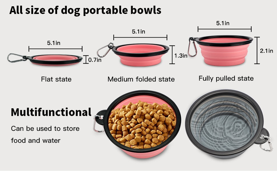 REST-EAZZZY Collapsible Travel Pet Bowl - 2-Pack