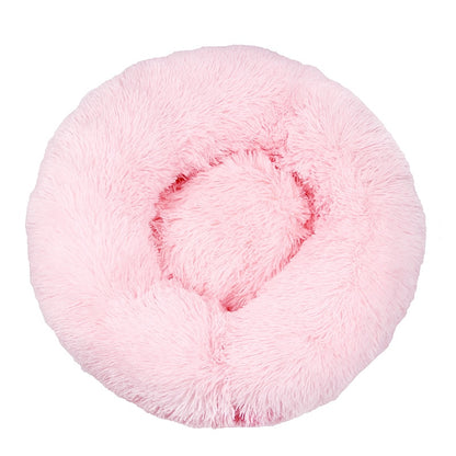 PETOPIA Plush Donut Corduroy Pet Calming Bed