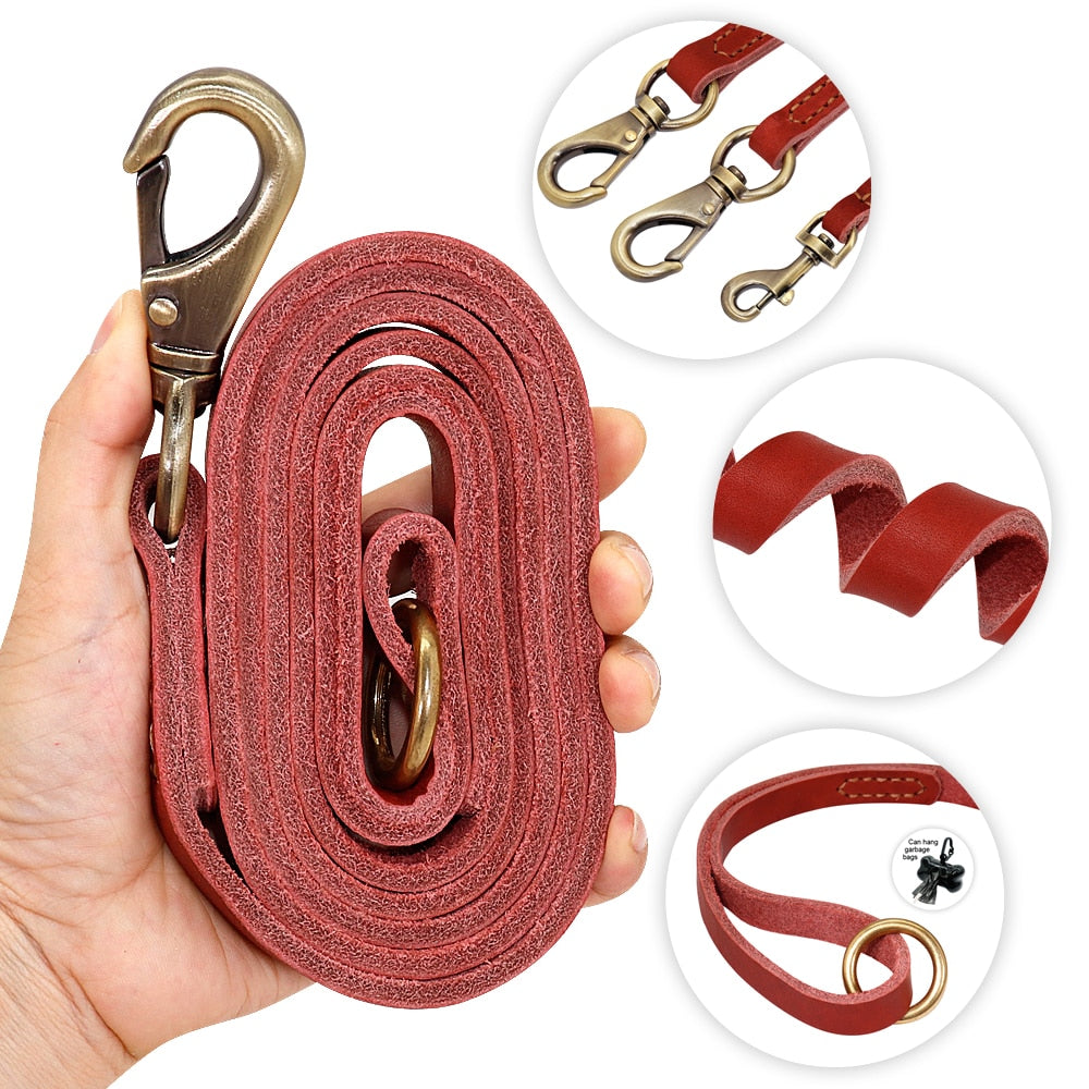 PETOPIA 59" Genuine Leather Dog Leash