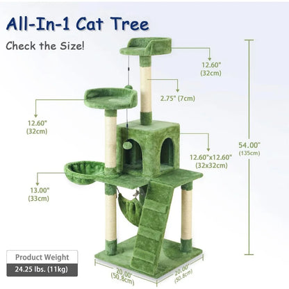 XMSJ 54" Deluxe Multilevel Cat Tree Tower