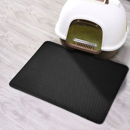 litter box mat in black