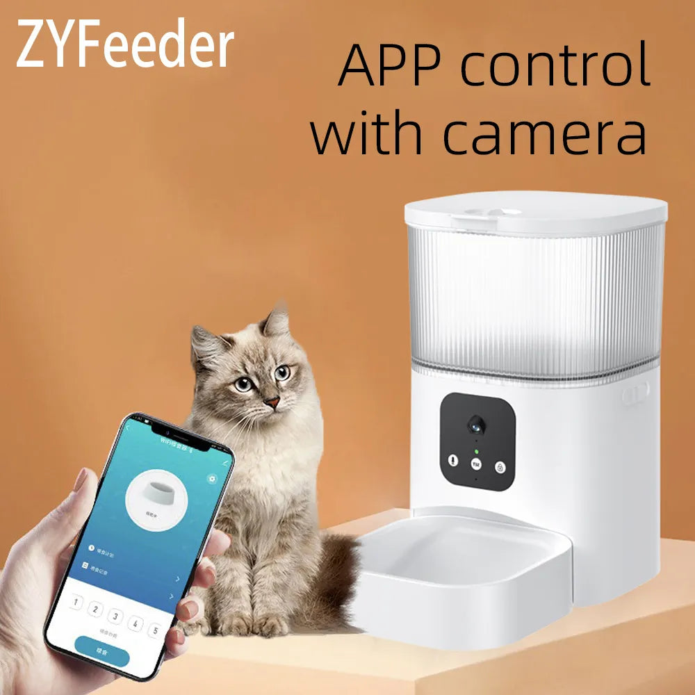 ZY FEEDER PT08 Automatic Smart Pet Feeder with Camera