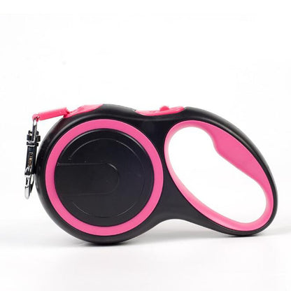 black and pink retractable leash