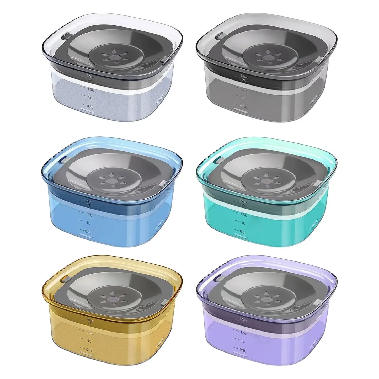 REPETSUN 2L Transparent Floating Pet Water Bowl