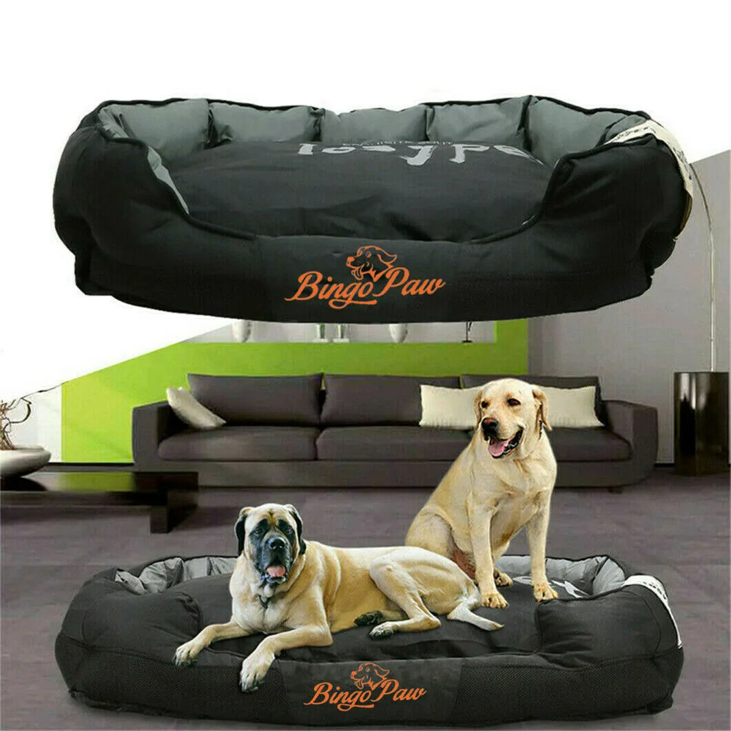 Black bolstered dog bed for large dogs