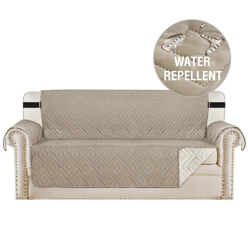 beige water repellent couch cover