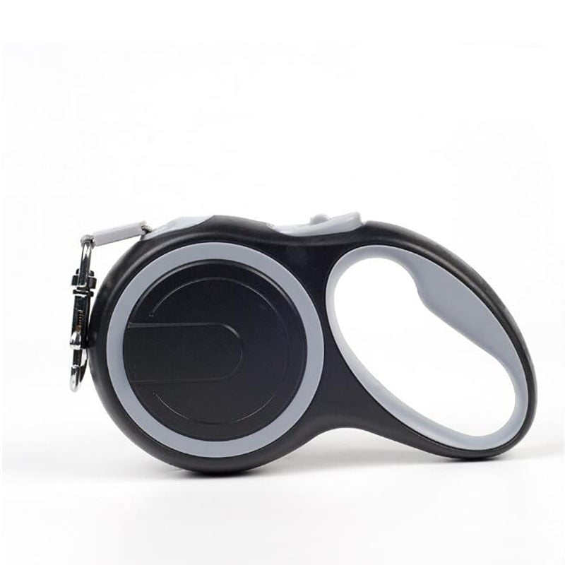 black and gray retractable leash 