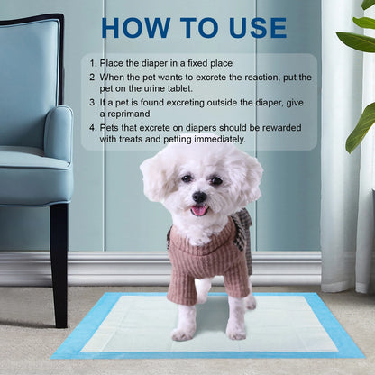 Place the diaper in a fixed place, place the pet on the urine pad, coach if they excrete outside, reward if they excrete on the pad