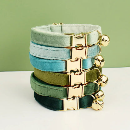 stack of cat collars in various colors