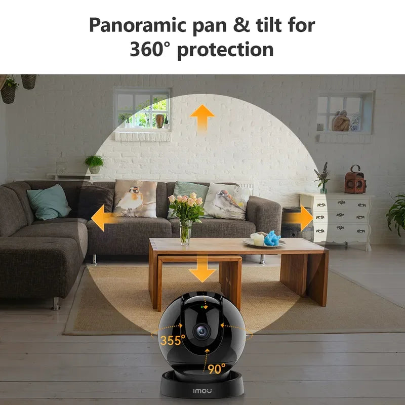 panoramic pan and tilt for 360 degree protection