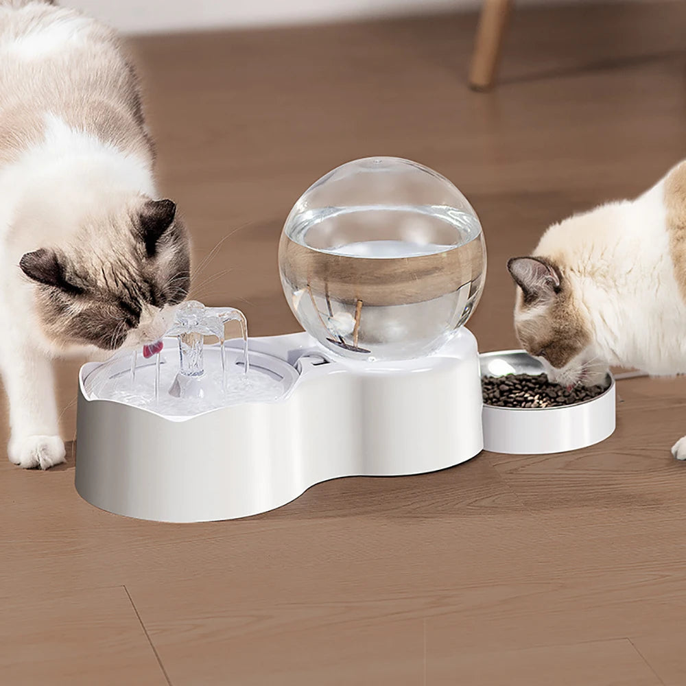 REPETSUN Ultra-Quiet 2.3L Pet Water Fountain and Bowl Set