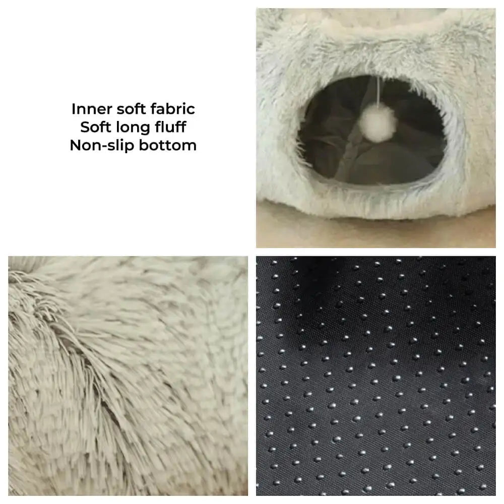 Close up images displaying soft plush and non-slip bottom.