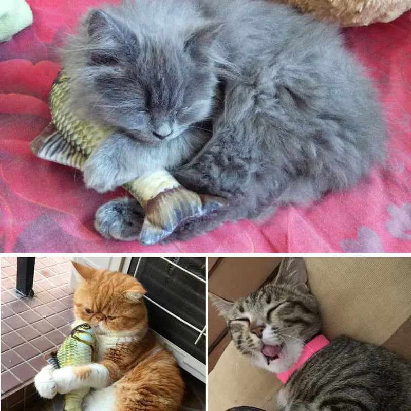 multiple cats playing with the toy