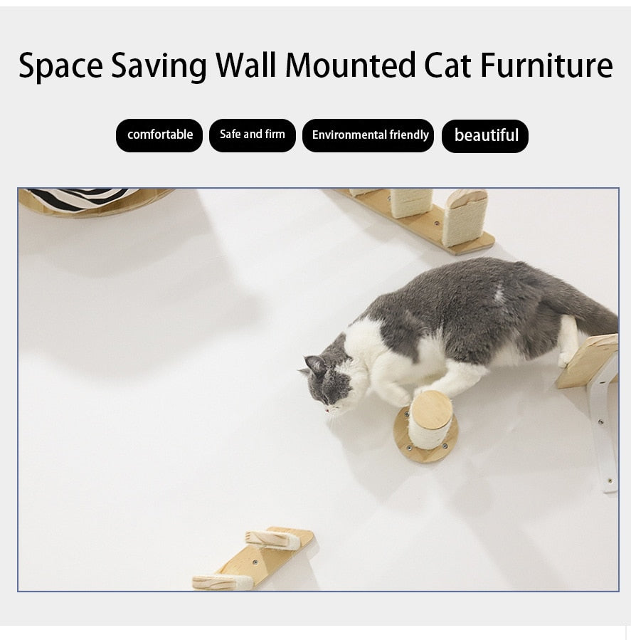 PLACE Assorted Wooden Wall-Mounted Cat Furniture