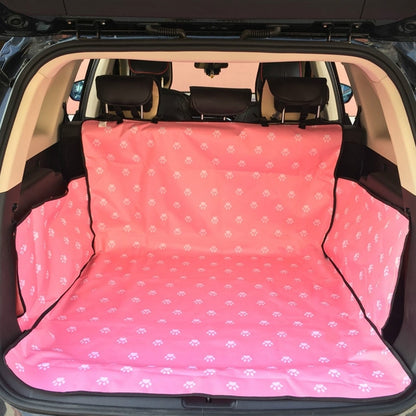 SUV or Van trunk pet carrier in pink with white paw print