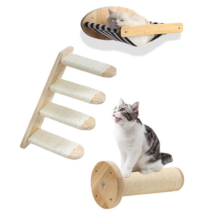 PLACE Assorted Wooden Wall-Mounted Cat Furniture