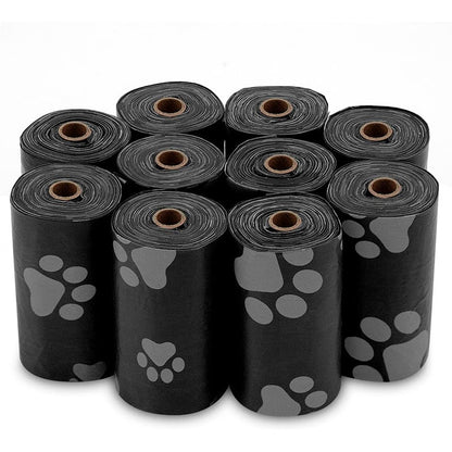 10 pack of black pet waste bags in black