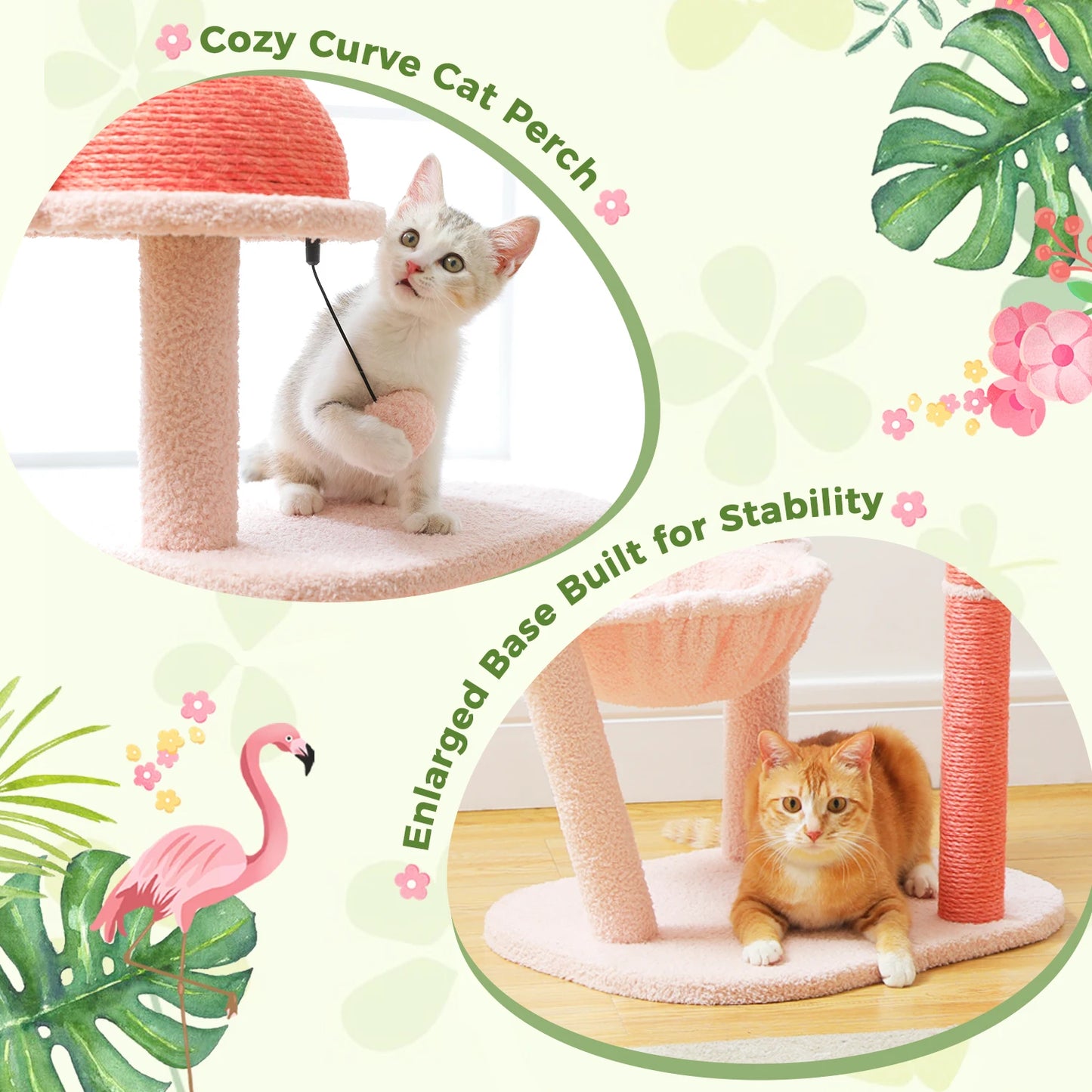 cozy curve cat perch and enlarged base built for stability