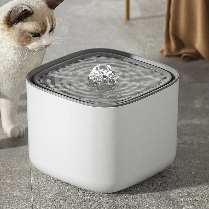 white and gray pet water fountain