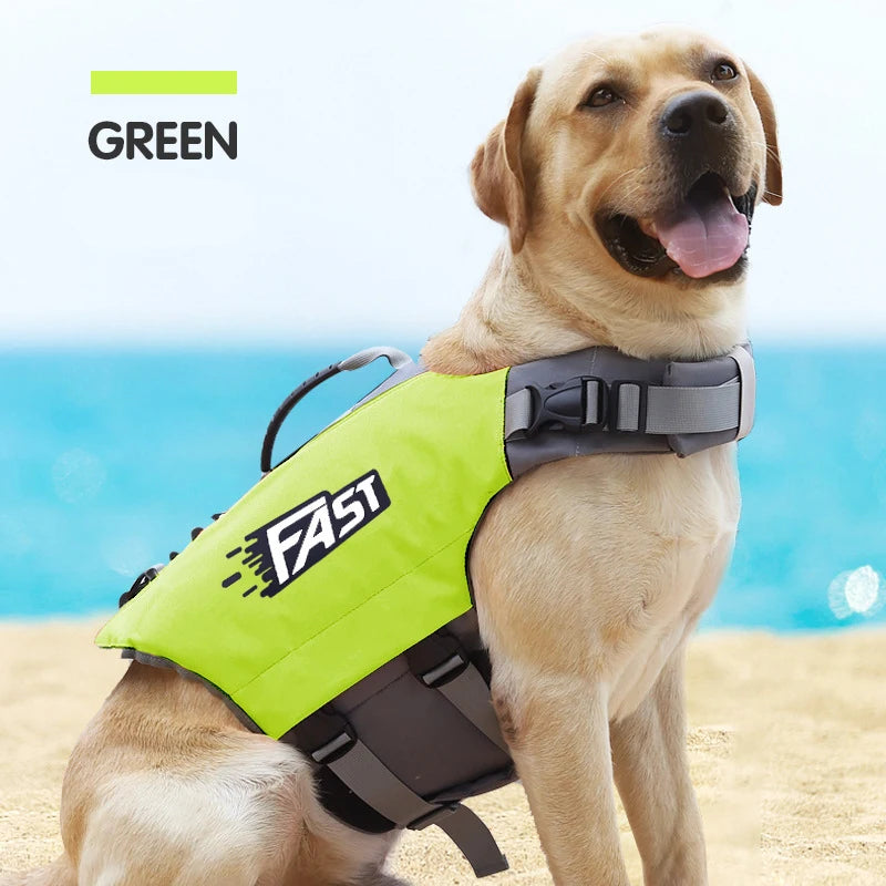 dog life jacket in green