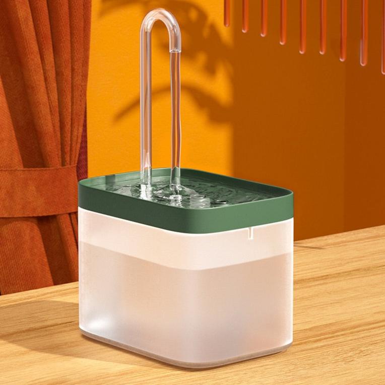 green and white pet water fountain