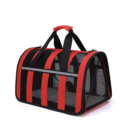 Black and red cat carrying bag.