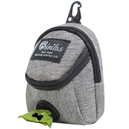 Gray dog training pouch with waste bag