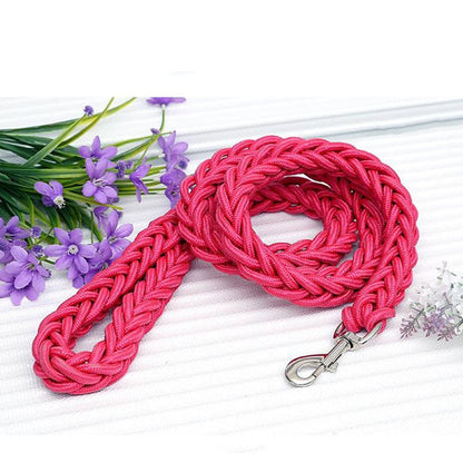 pink rope dog leash