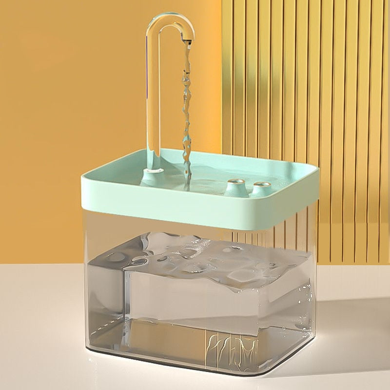 mint and clear pet water fountain