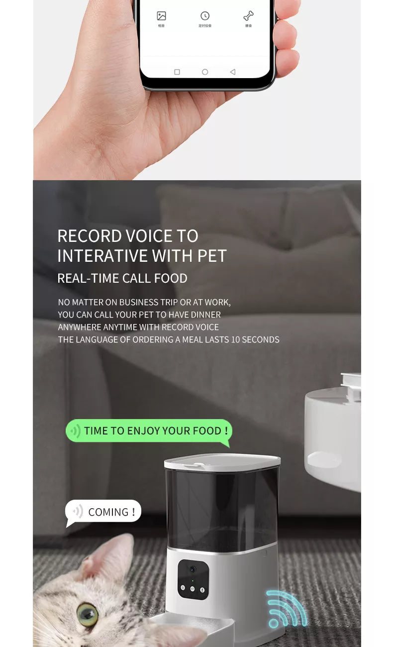 ZY FEEDER PT08 Automatic Smart Pet Feeder with Camera