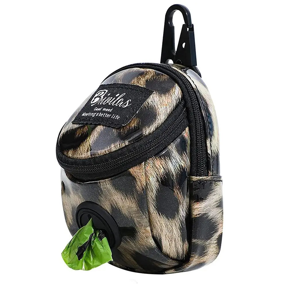 Leopard dog training pouch with waste bag