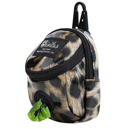 Leopard dog training pouch with waste bag