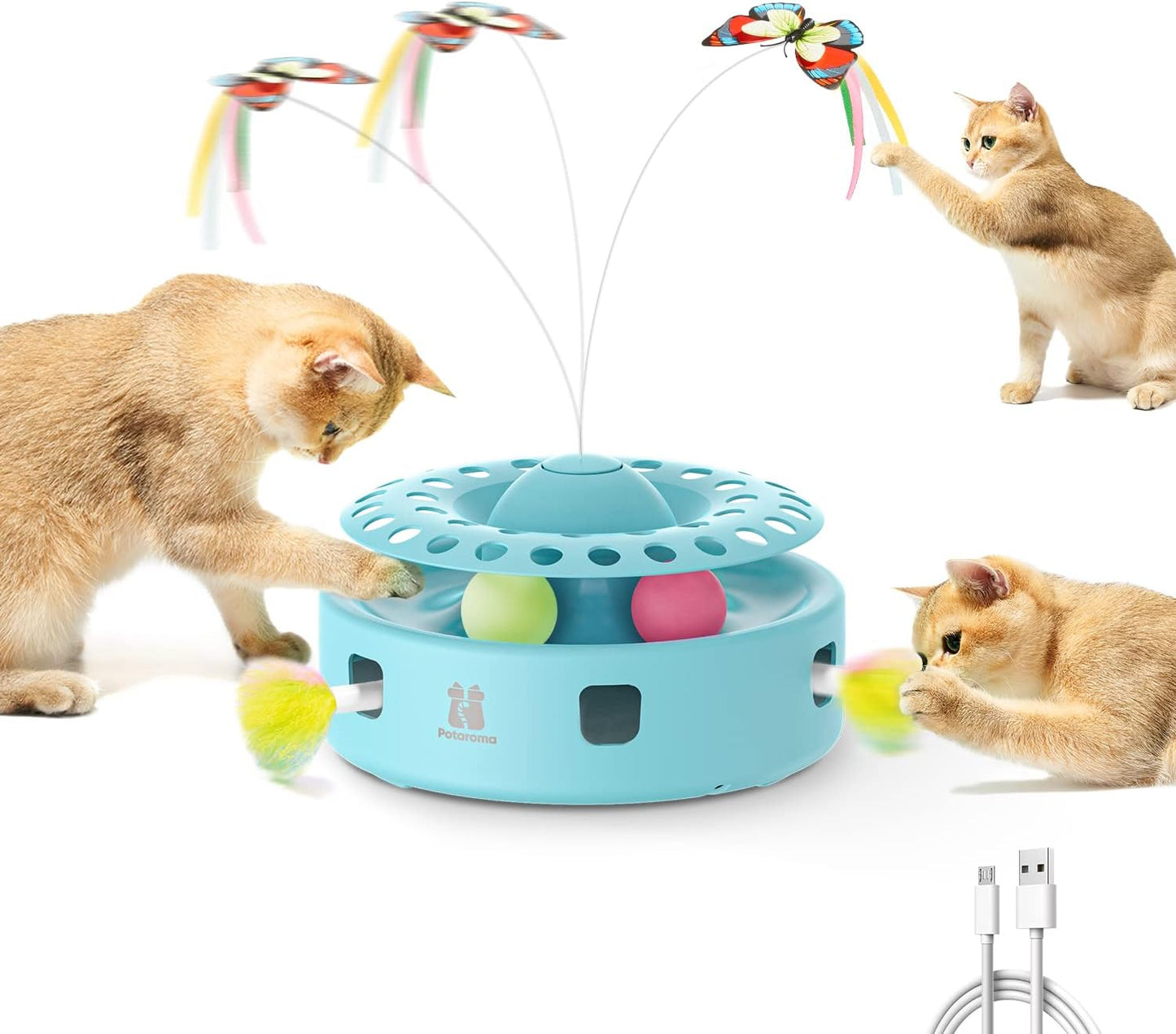 POTAROMA 3-in-1 Automatic Interactive Cat Toy